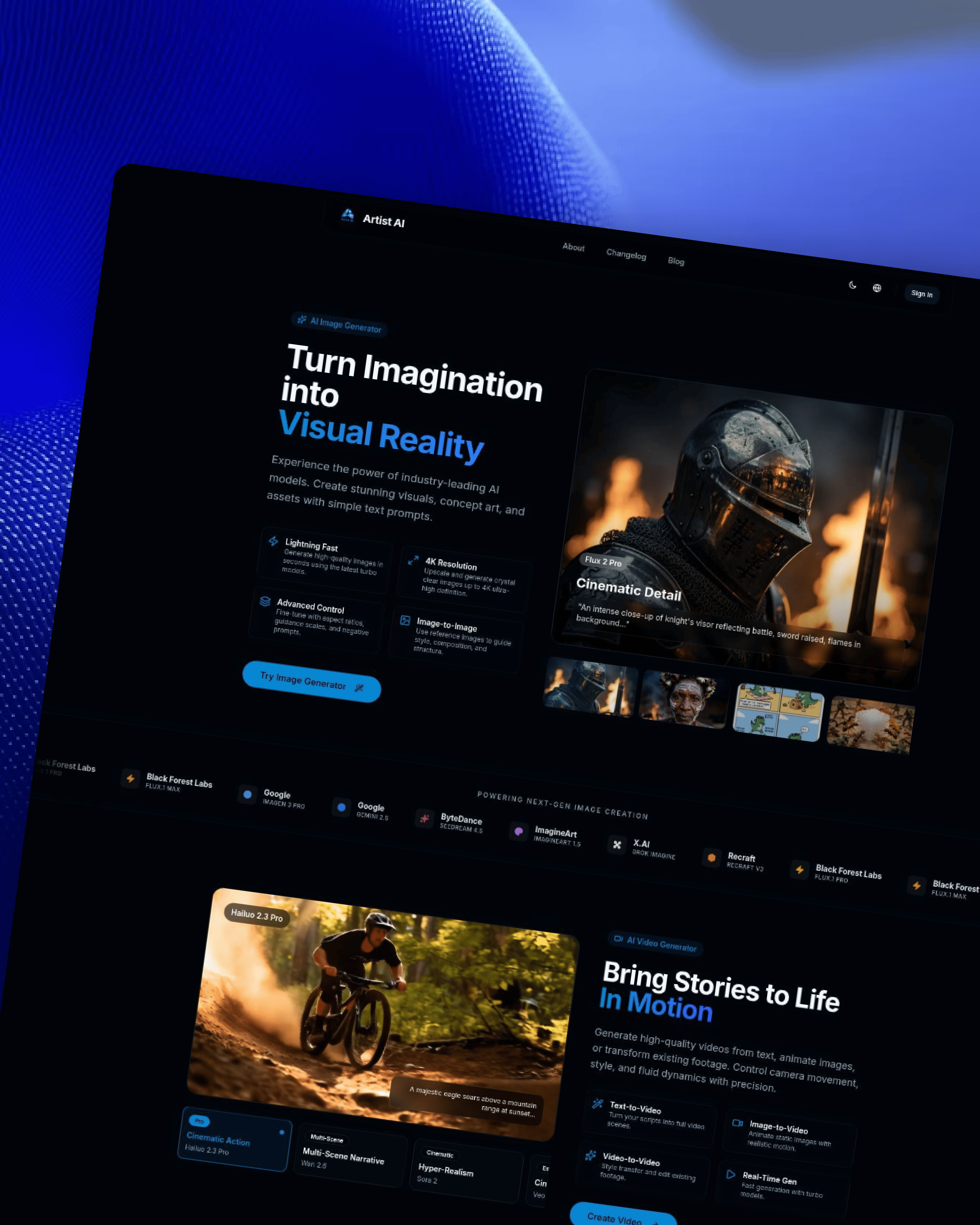 Artist AI application interface